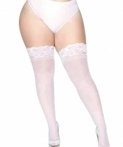 Fun Place Cosplay Stay Up Sheer Thigh Highs + White