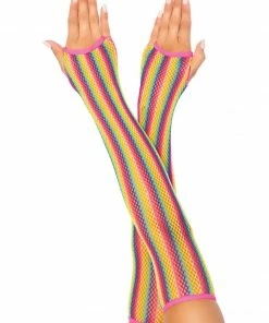 Fun Place Rainbow Net Arm Warmers