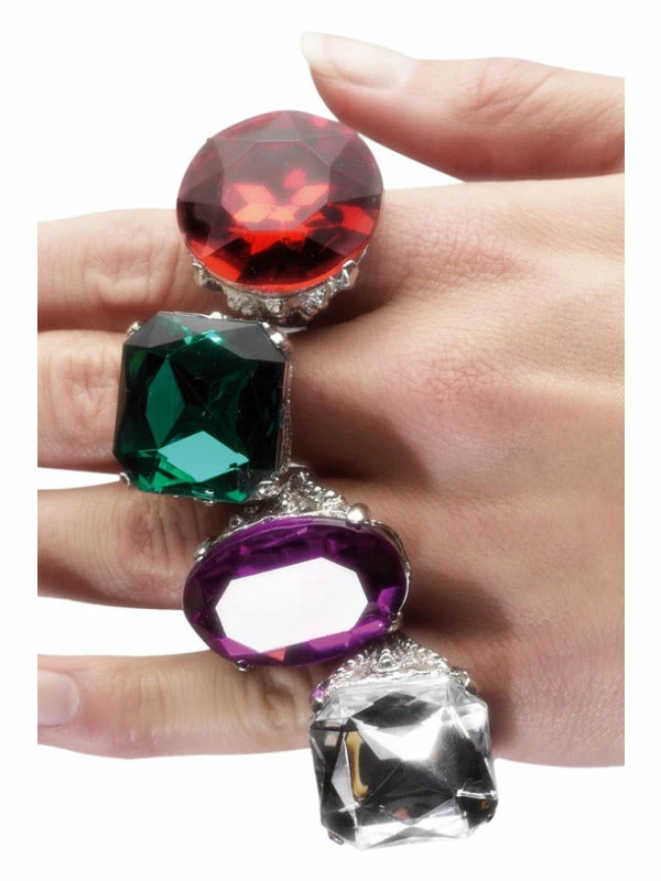 Fun Place Accessories Assorted Colourful Jewel Rings 3 Fun Place Accessories Assorted Colourful Jewel Rings