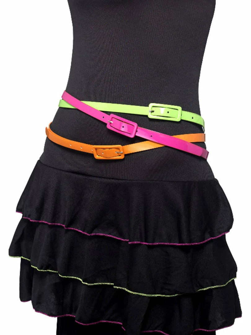 Fun Place Decades & Eras Neon Belts, Neon 3 Fun Place Decades & Eras Neon Belts, Neon