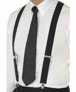 Fun Place Black Elasticated Braces