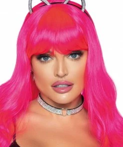 Fun Place Faux Rhinestone Cat Ear Headband And Heart Choker Animals