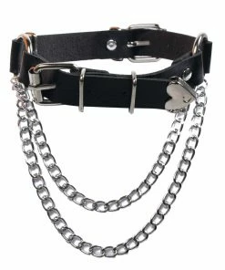 Fun Place Heart Adjuster Collar - Black