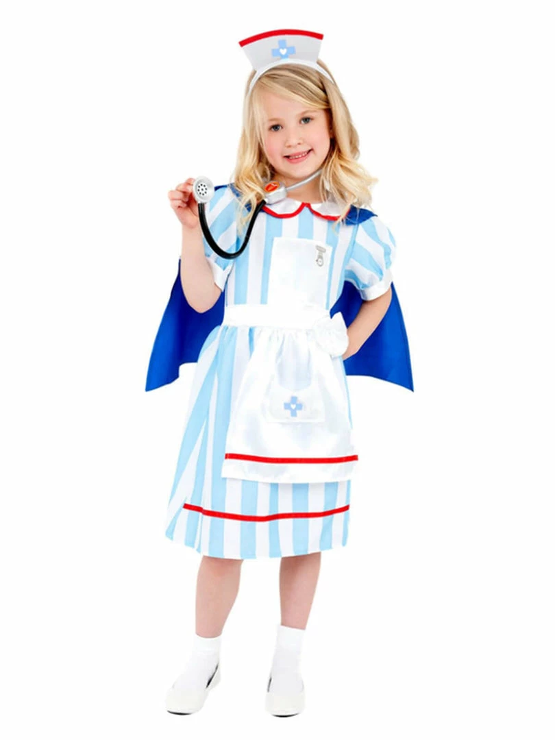 Fun Place Vintage Nurse Costume, Blue 4 Fun Place Vintage Nurse Costume, Blue