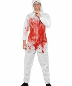 Fun Place Bloody Forensic Overall Costume, Red