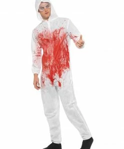 Fun Place Bloody Forensic Overall Costume, Red