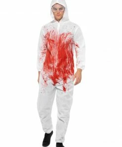 Fun Place Bloody Forensic Overall Costume, Red