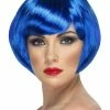 Fun Place Babe Wig, Blue, Short Bob With Fringe Cosplay