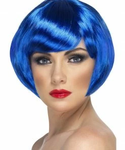 Fun Place Babe Wig, Blue, Short Bob With Fringe Cosplay