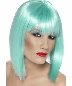 Fun Place Glam Wig, Neon Aqua Cosplay