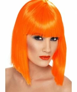 Fun Place Glam Wig, Neon Orange Cosplay