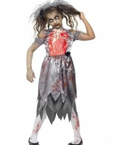 Fun Place Zombie Bride Costume, Grey Costumes & Characters