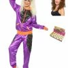 Fun Place Retro Shell Suit Complete Costume Bundle, Ladies