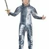 Fun Place Deluxe Armoured Knight Costume, Grey Costumes & Characters
