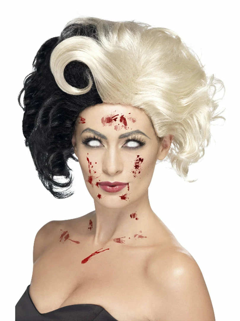 Fun Place Deluxe Evil Madame Wig, Black & Blonde Cosplay 3 Fun Place Deluxe Evil Madame Wig, Black & Blonde Cosplay