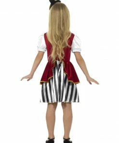 Fun Place Deluxe Pirate Girl Costume, Red & Black