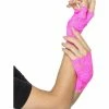 Fun Place 80s Fingerless Lace Gloves, Neon Pink