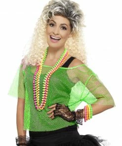 Fun Place Decades & Eras Fishnet Top, Neon