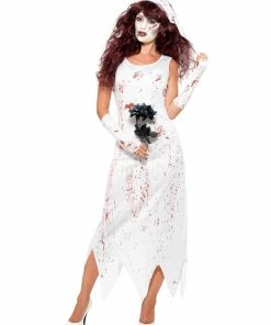 Fun Place Zombie Bride Costume, White Costumes & Characters