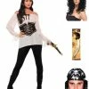 Fun Place Bundles Deluxe Pirate Shirt Complete Bundle, Ladies, Ivory