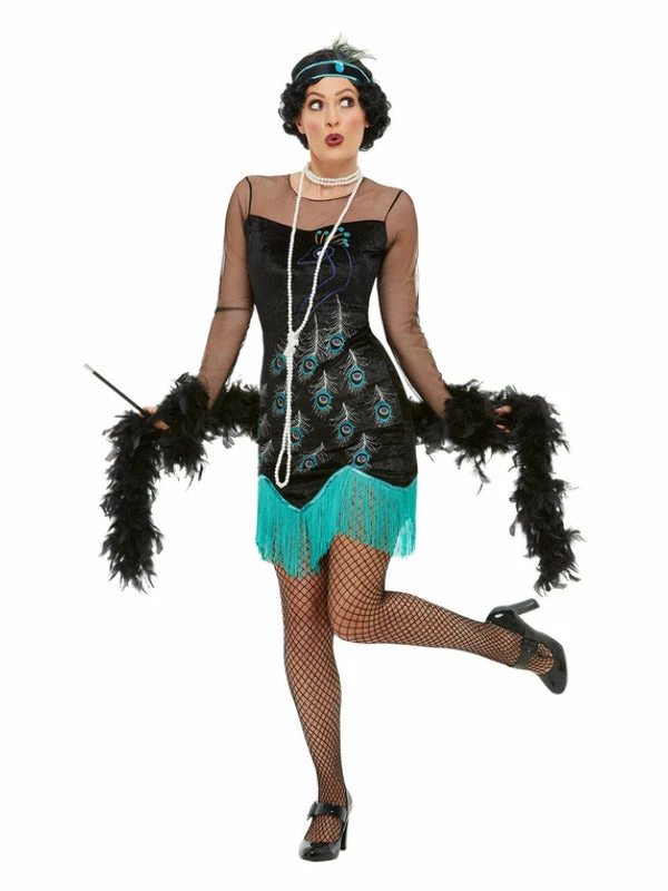 Fun Place 20s Peacock Flapper Costume 4 Fun Place 20s Peacock Flapper Costume
