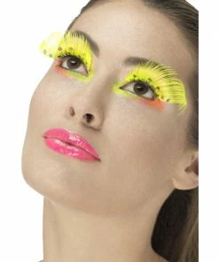 Fun Place UV 80s Polka Dot Eyelashes, Neon Yellow