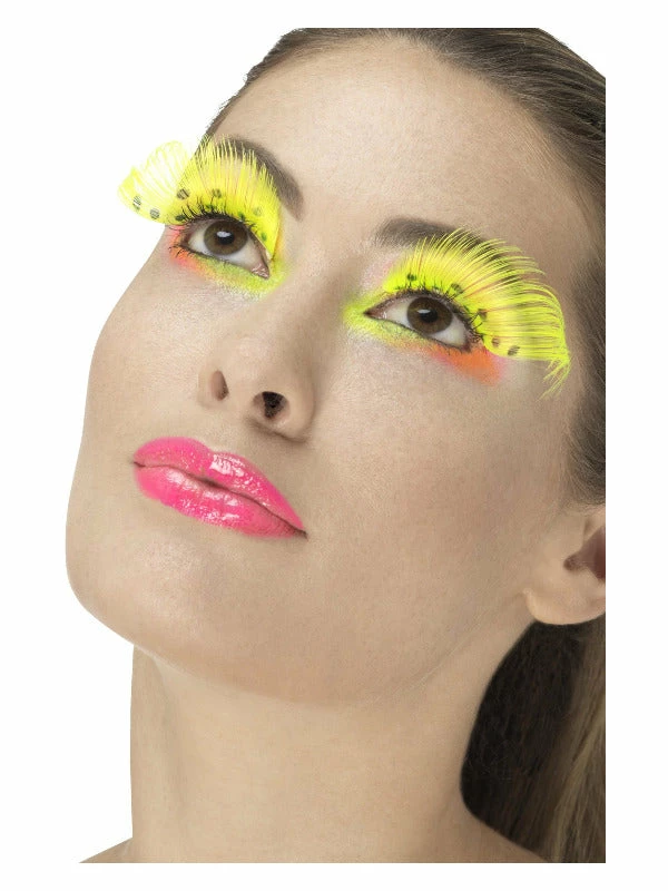 Fun Place UV 80s Polka Dot Eyelashes, Neon Yellow 3 Fun Place UV 80s Polka Dot Eyelashes, Neon Yellow