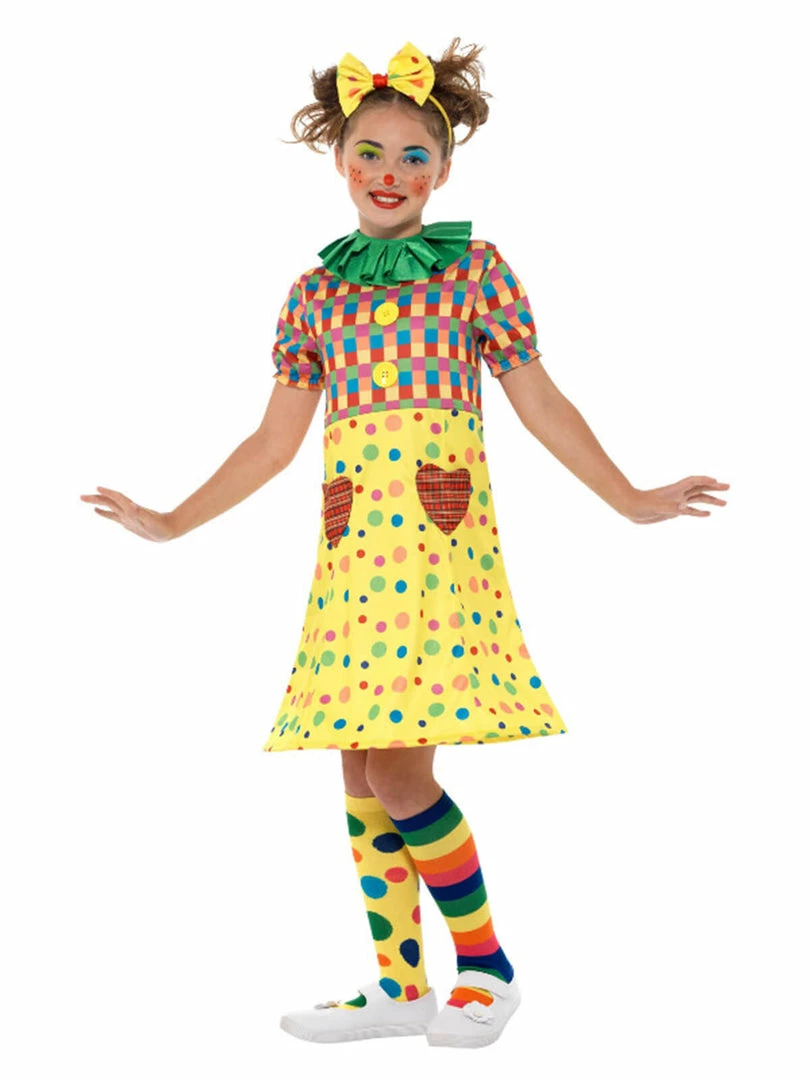 Fun Place Girls Clown Costume, Multi-Coloured Costumes & Characters 4 Fun Place Girls Clown Costume, Multi-Coloured Costumes & Characters