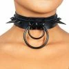 Fun Place Spiked Double Ring Collar - Black Festivals