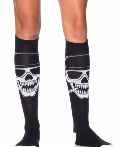Fun Place Biker Babe Skeleton Knee Highs