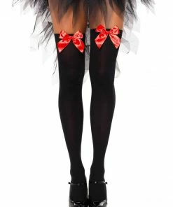 Fun Place Nylon Thigh Highs With Bow