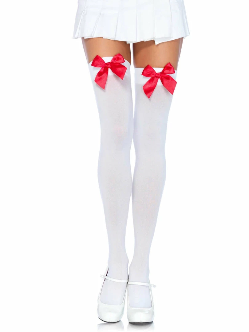 Fun Place Cosplay Nylon Thigh Highs With Bow 3 Fun Place Cosplay Nylon Thigh Highs With Bow
