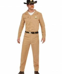 Fun Place 80's Sheriff Costume, Beige
