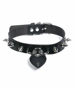 Fun Place Heart Spiked Padlock Collar 9 Fun Place Heart Spiked Padlock Collar