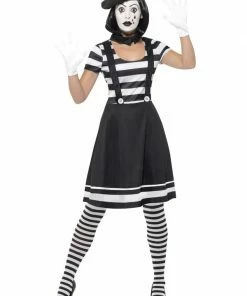 Fun Place Costumes & Characters Lady Mime Artist Costume, Black