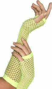 Fun Place Fishnet Gloves, Neon Green