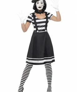 Fun Place Costumes & Characters Lady Mime Artist Costume, Black