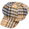 Fun Place Tweed Ivy Cap Yellow Houndstooth
